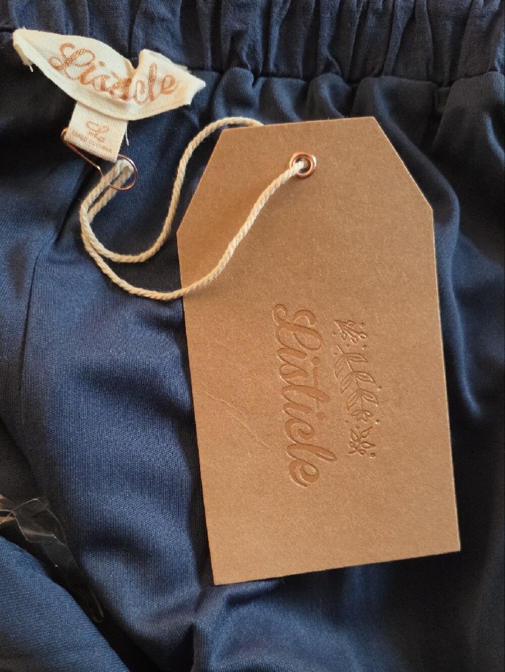 Listicle Navy and Cream Striped Wide-Leg Jumpsuit - Picture 4 of 4